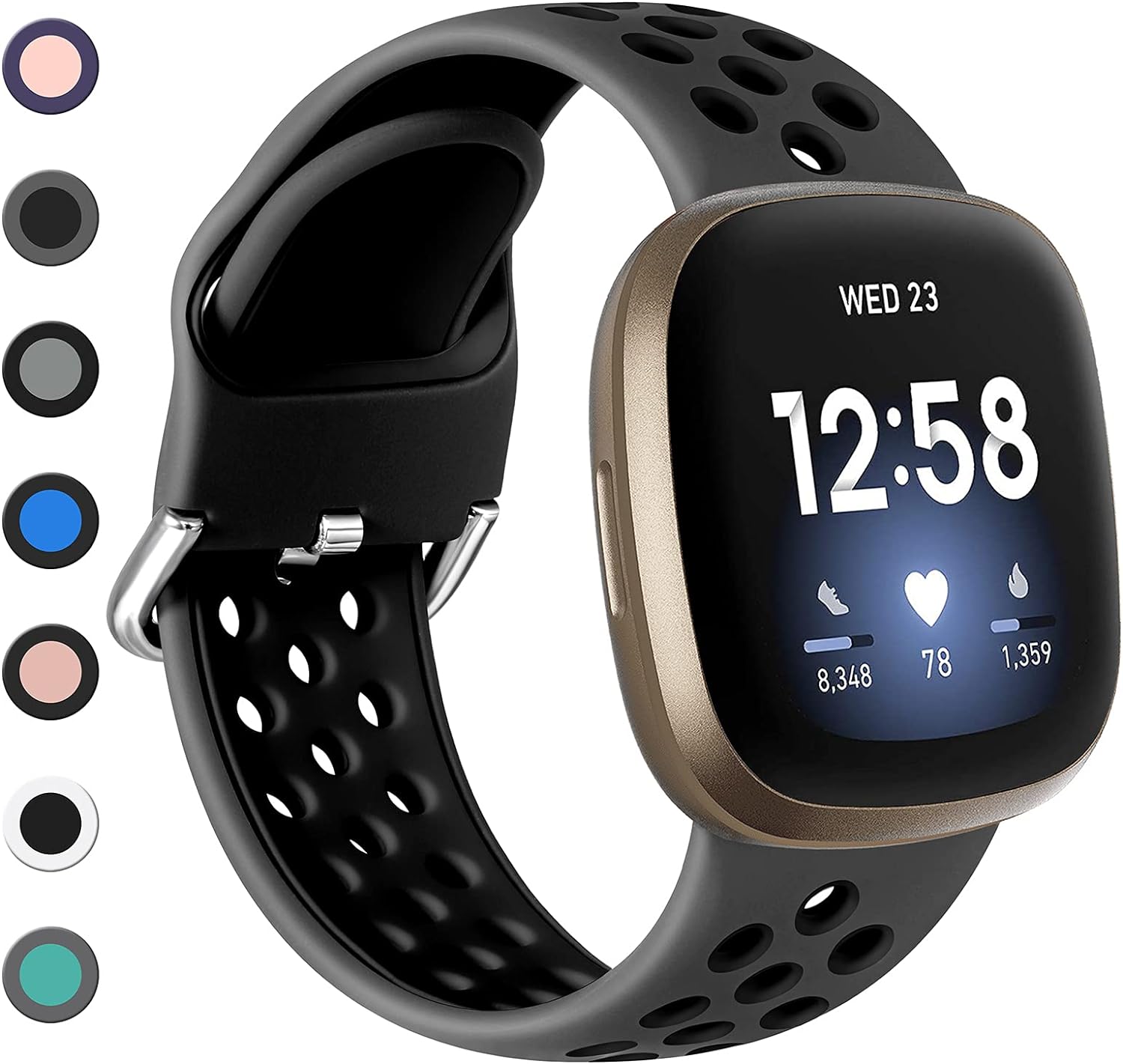 Dirrelo Strap Compatible with Fitbit Versa 3 Strap/Fitbit Sense Strap/Fitbit Ver...