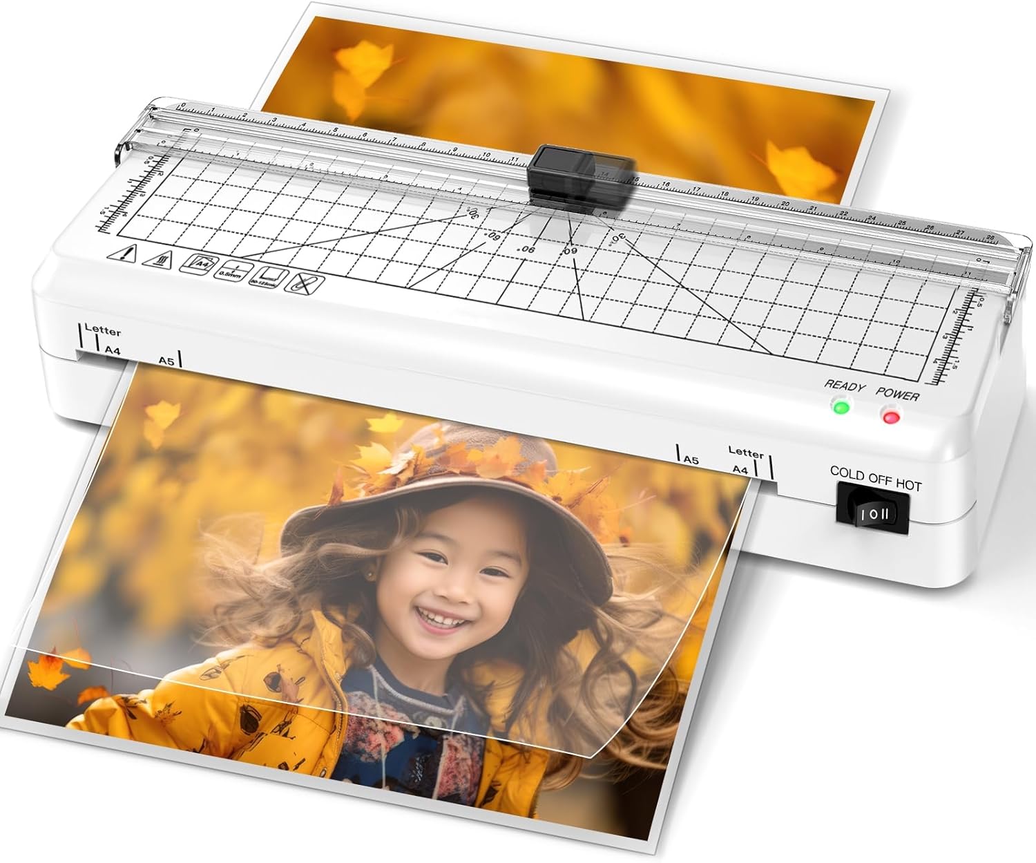 Laminator A4, Laminator Machine with 10 Laminator Pouches, 70s Fast Warm-up, 6 i...