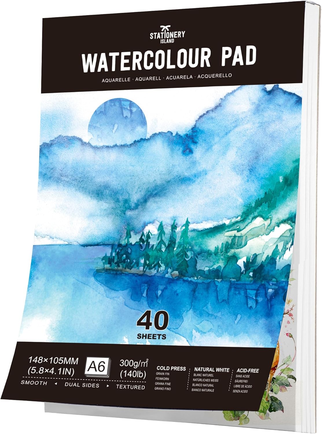 STATIONERY ISLAND Watercolour Postcards, Special Watercolour Paper A6, Innovativ...