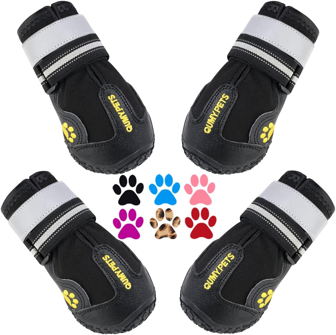QUMY Dog Shoes for Large Dog, Medium Dogs Boots & Paw Protectors for Winter Snow...