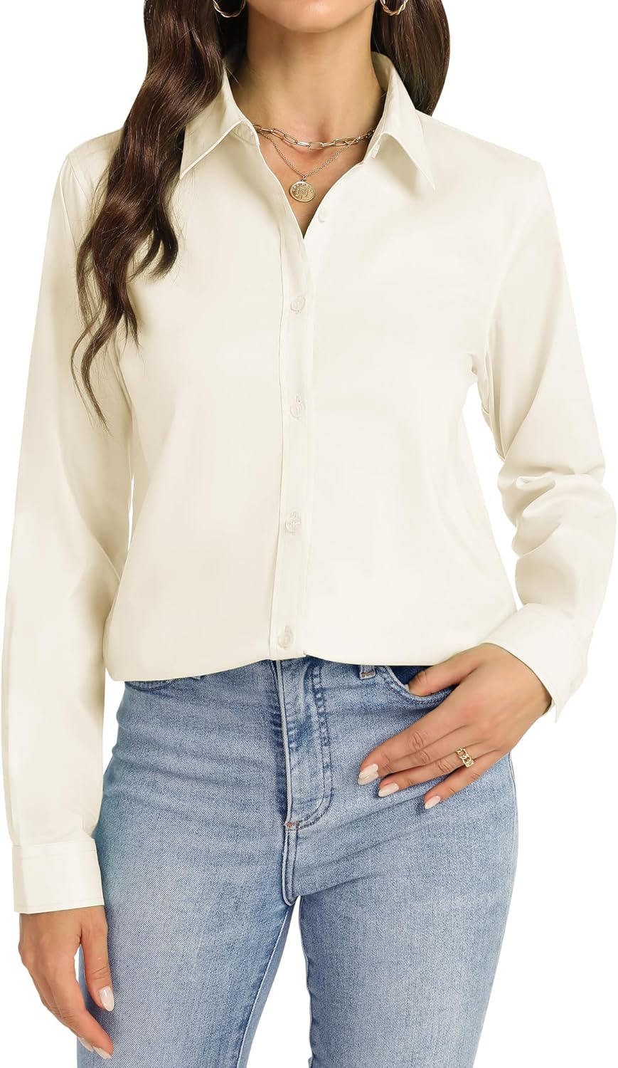 J.VER Womens Button Down Shirt, Special Long Sleev...