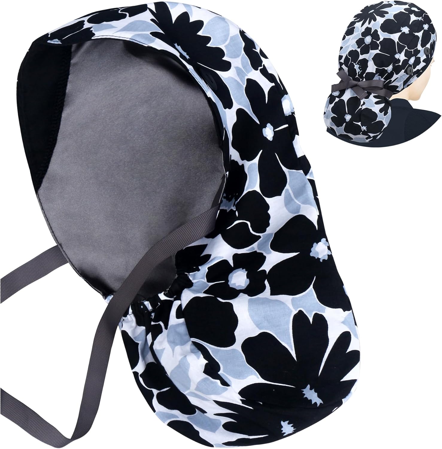 ABAMERICA Scrub Caps, Special Surgical Caps for Women with Functional Ponytail H...