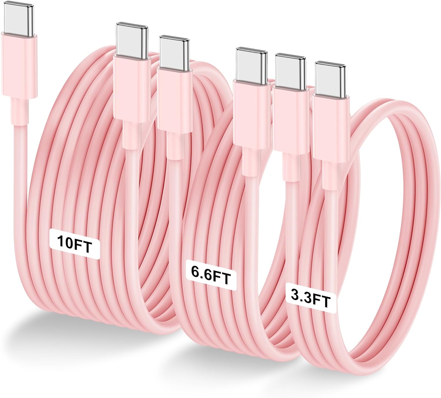 3-Pack Pink USB C to USB C Cable, Special Fast Cha...