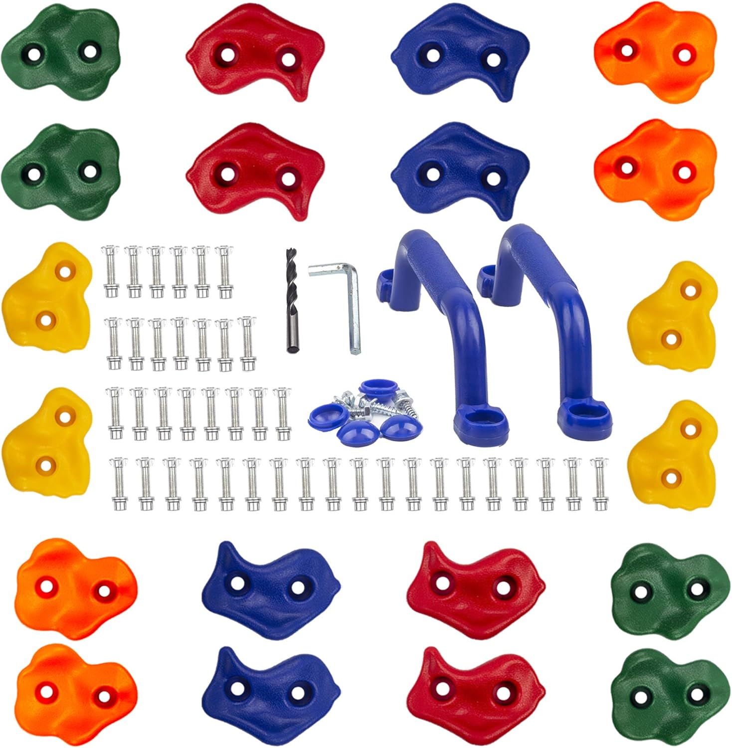 KINSPORY Rock Climbing Holds, 20 PCS Climbing Wall Holds for Kids, Colourful Cli...