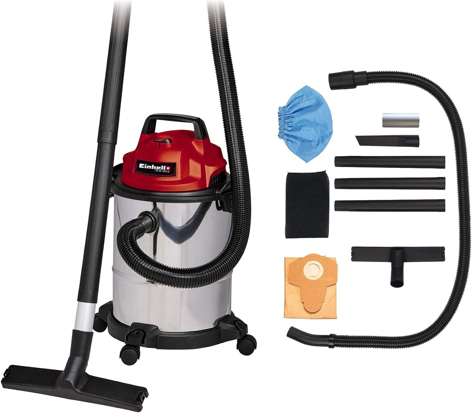 Einhell TC-VC 1815 S Wet And Dry Vacuum Cleaner | 1250W, 15L Stainless Steel Tan...