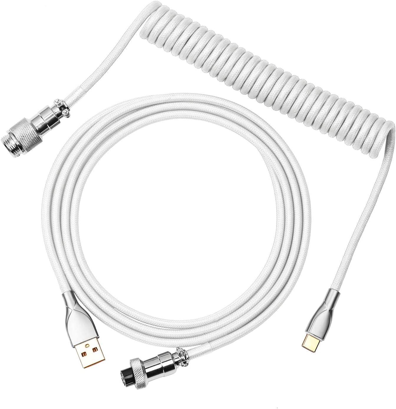EPOMAKER MIX Type C Coiled Cable 1.8m, Type-C To USB A, TPU Mechanical Keyboard...
