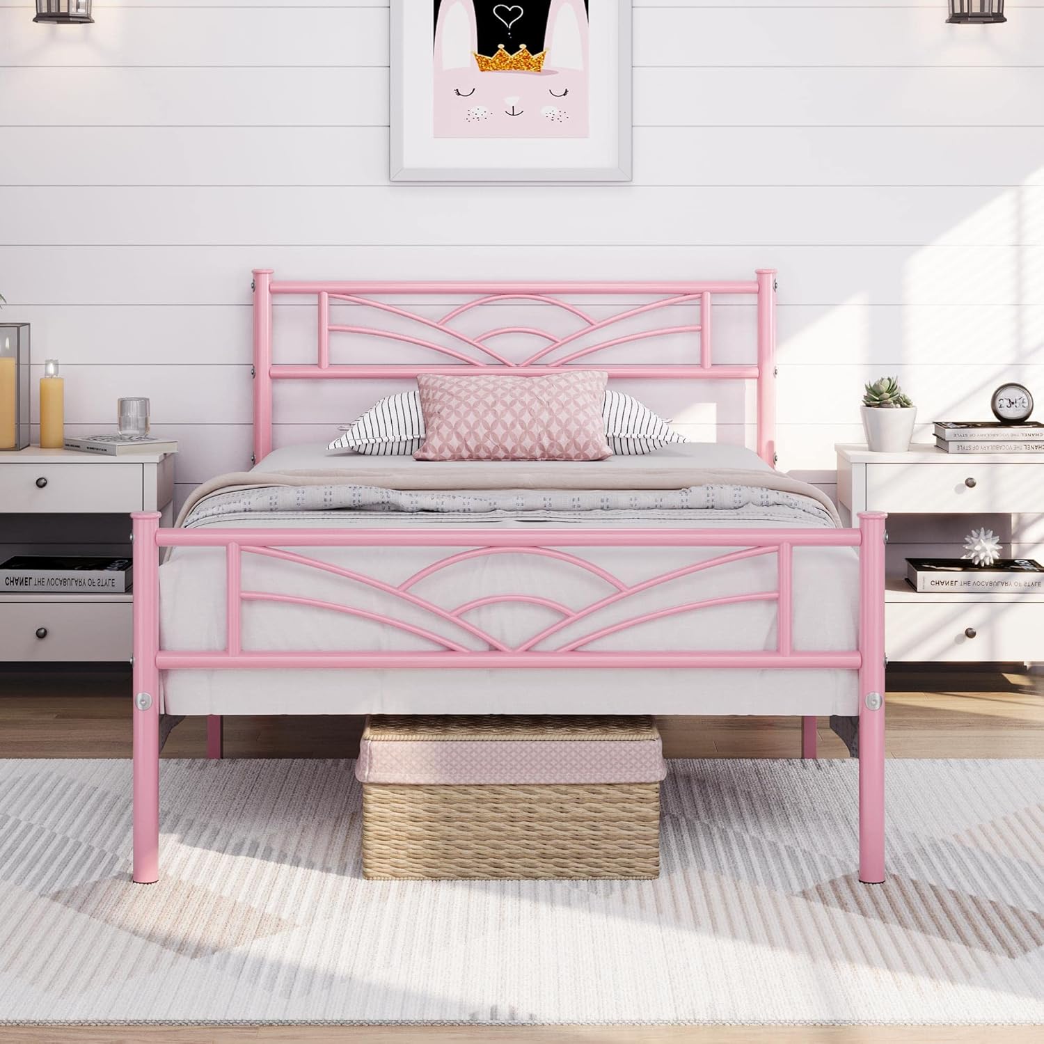 Yaheetech 3ft Single Bed, Special Metal Slatted Bed Frame with Cloud-inspired De...