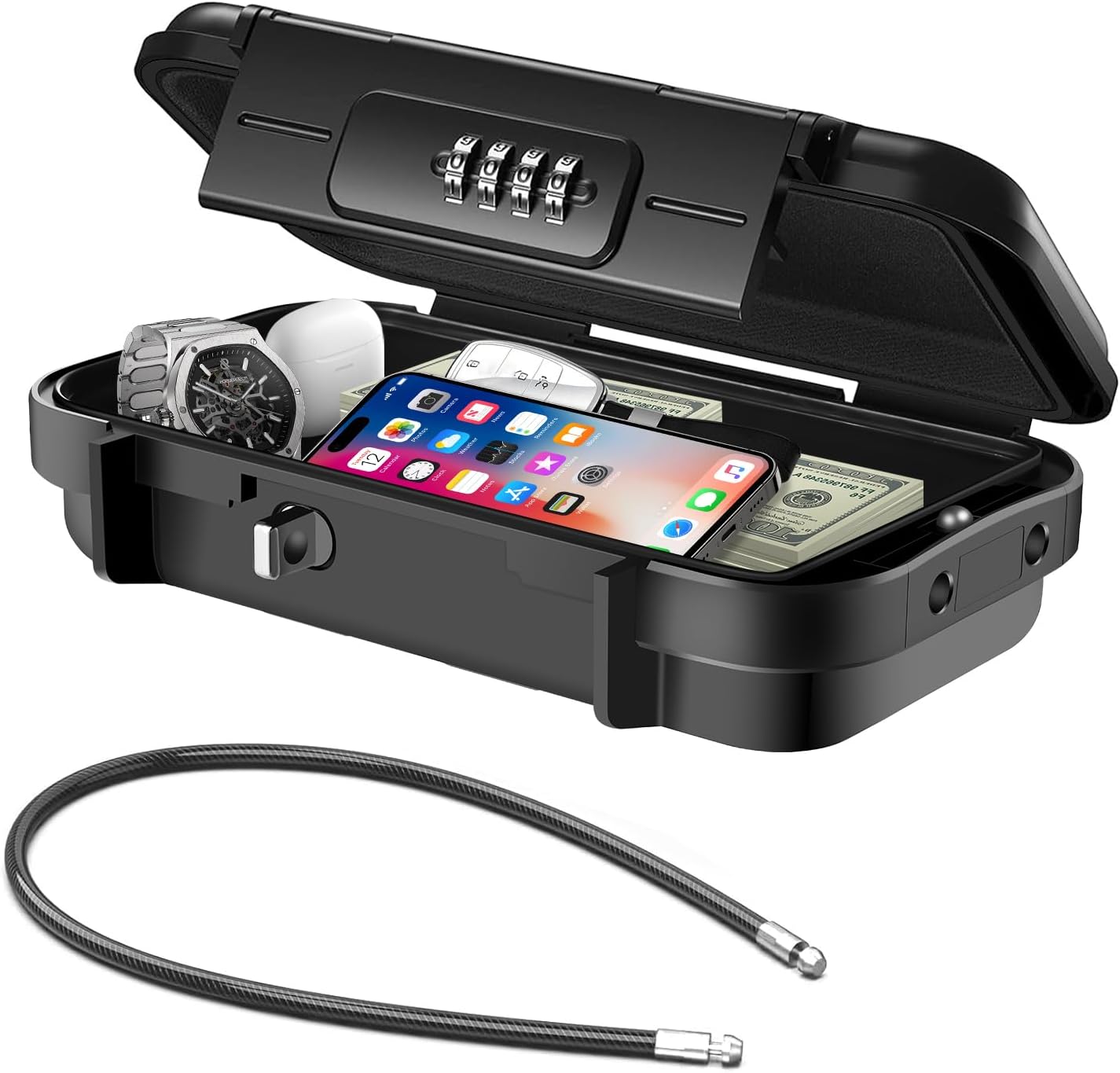 Hurinan Portable Safe Box with Code, [Waterproof & Anti-Theft]Travel Safe, Combi...