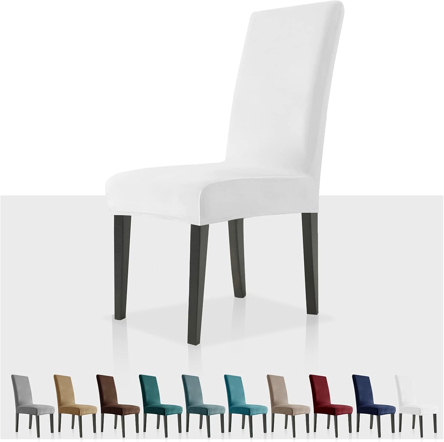 MAXIJIN Stretch Velvet Chair Covers, Special Removable Velour Dining Chair Cover...