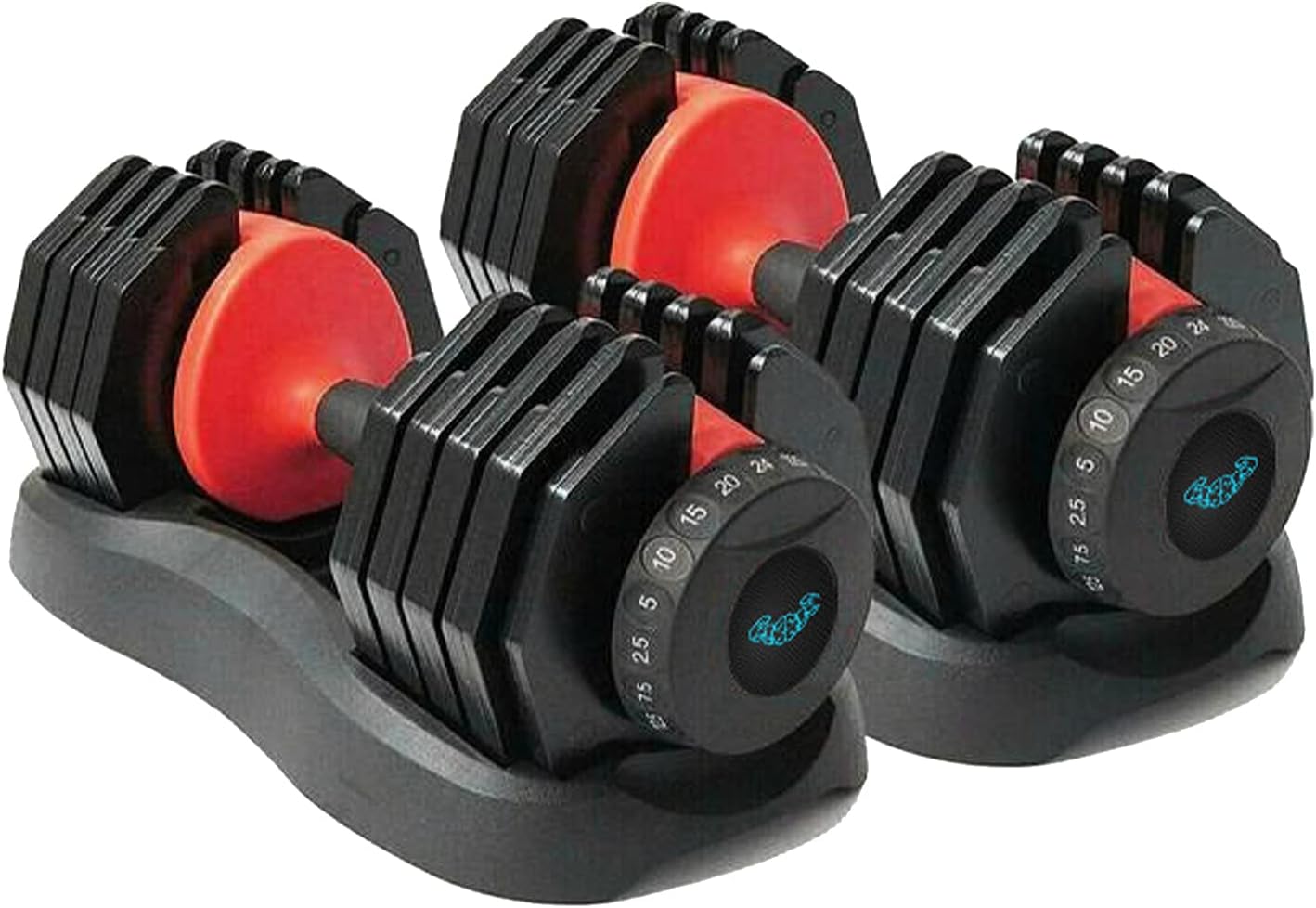 BRAINGAIN 24kg / 40kg Pair 15 Dumbbells in 1 Weight Set, Affordable Adjustable D...