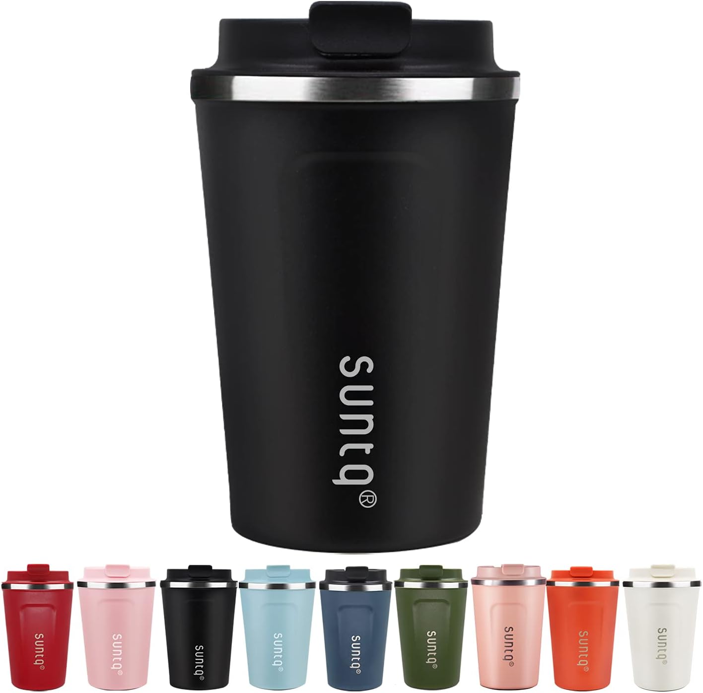 SUNTQ Reusable Coffee Cups Travel - Coffee Travel Mug with Leakproof Lid - Therm...