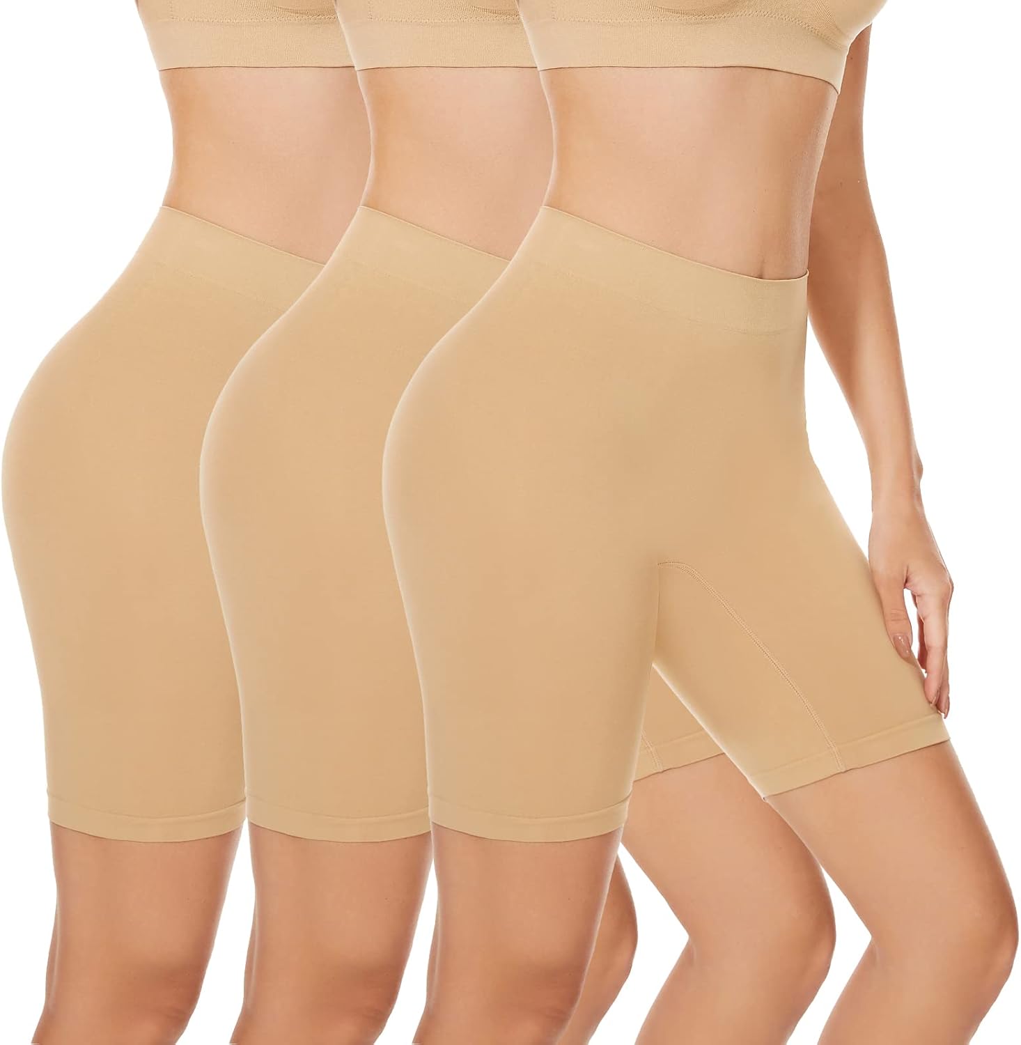 SIHOHAN Womens Slip Shorts Comfortable Short Pants Ultra Soft Seamless Long Brie...