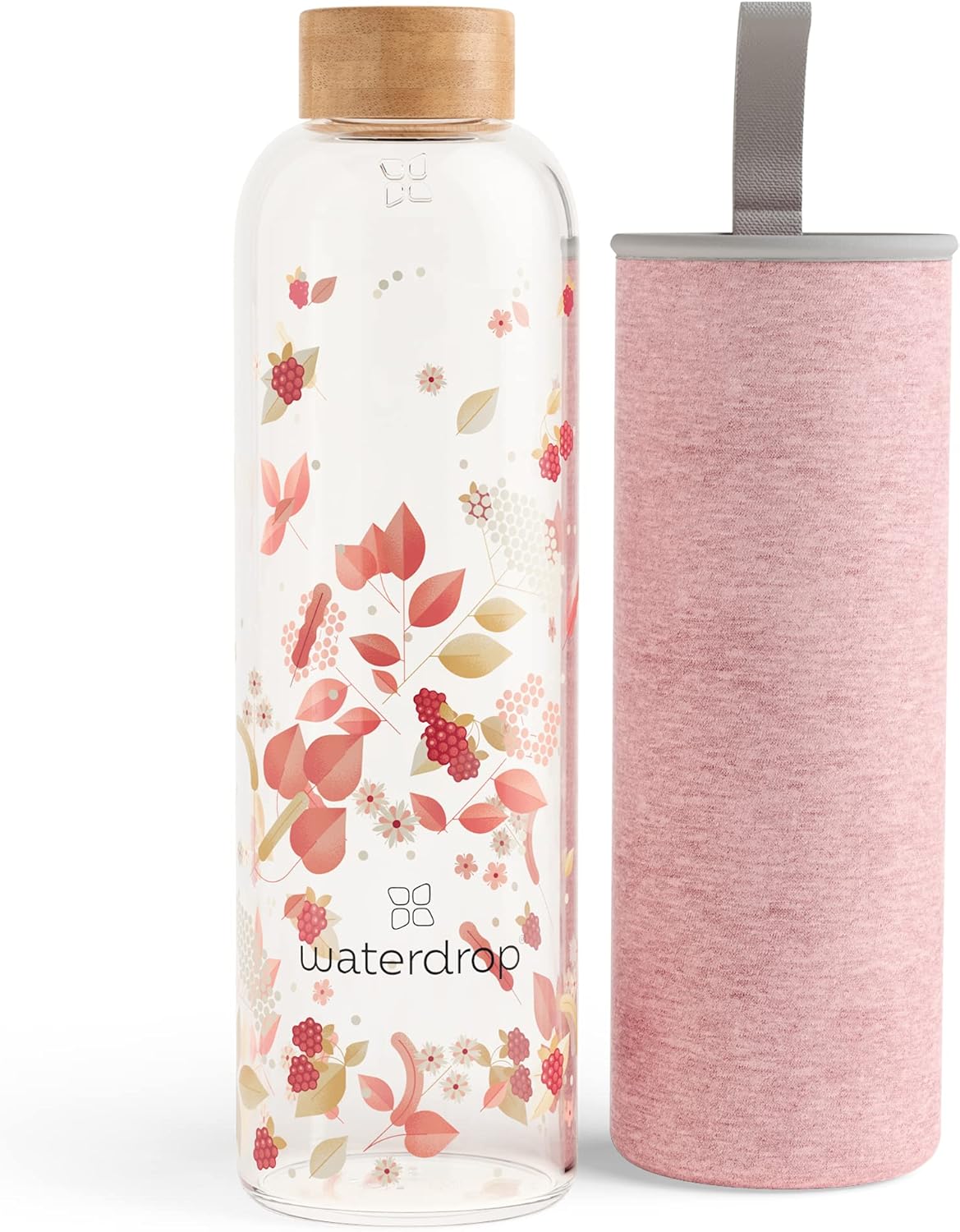 waterdrop® Edition Glass Bottle 1l leakproof | BPA free Water Bottle | Glass Wat...