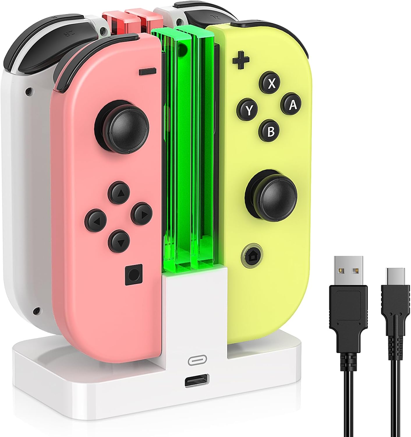 Charging Dock for Joy Con Charger for Nintendo Switch with LED Light Bar, FYOUNG...