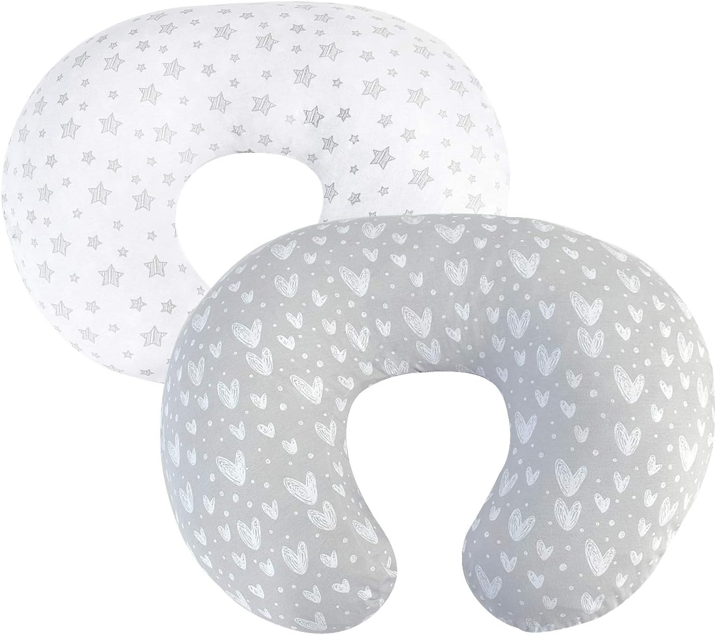 Nursing Pillow Covers (COVERS ONLY) 2 Pack, Stretchy 100% Jersey Cotton Soft Bre...