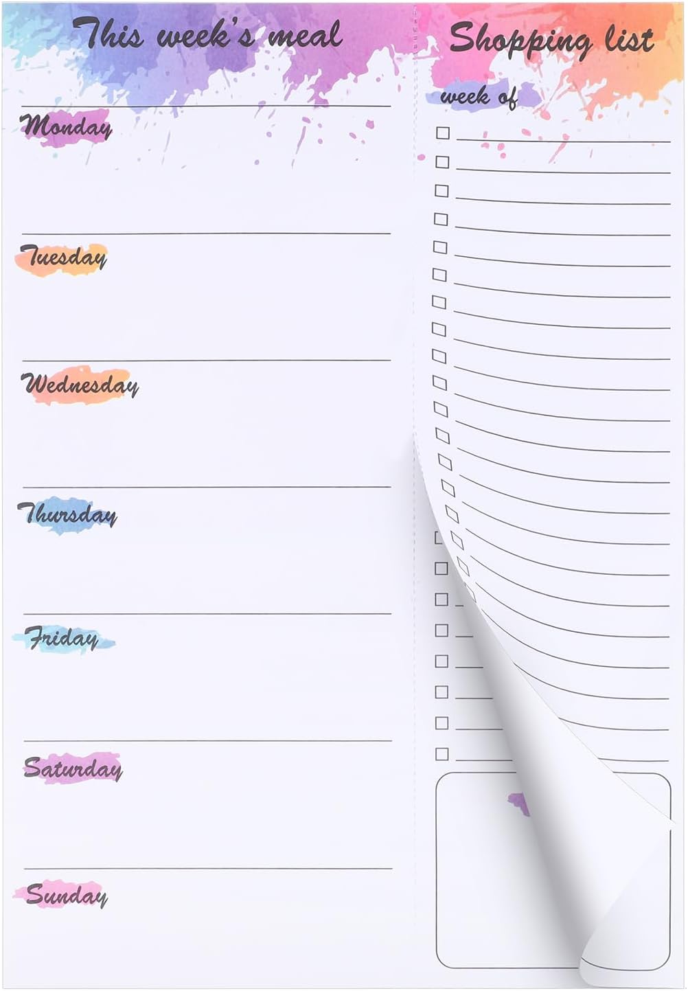 Thboxes Magnetic Weekly Meal Planner and Shopping List Pad for Fridge, 60 Sheets...
