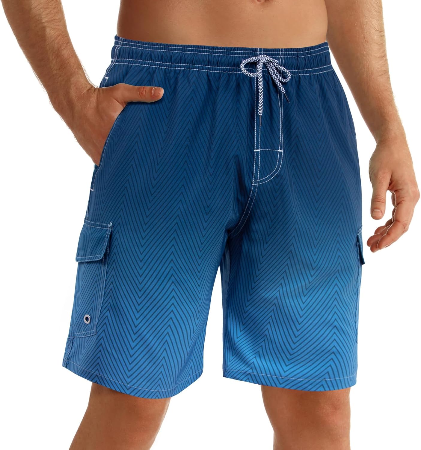 ELETOP Mens Swimming Shorts Quick Dry，Board Shorts Men with Pockets and mesh Li...