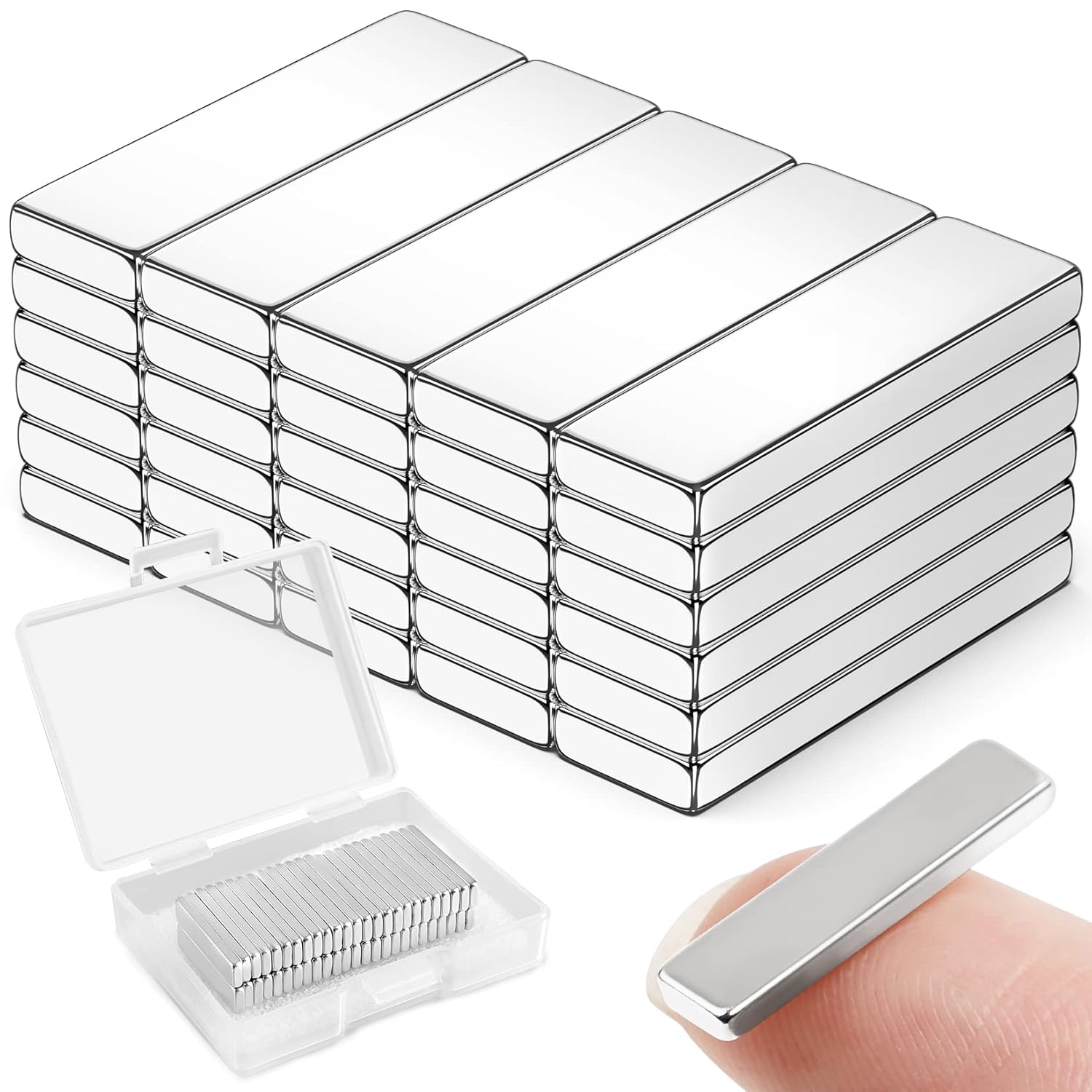 FINDMAG Strong Neodymium Magnets Bar, Fridge Magnets Bar, Whiteboard Magnets, Ra...