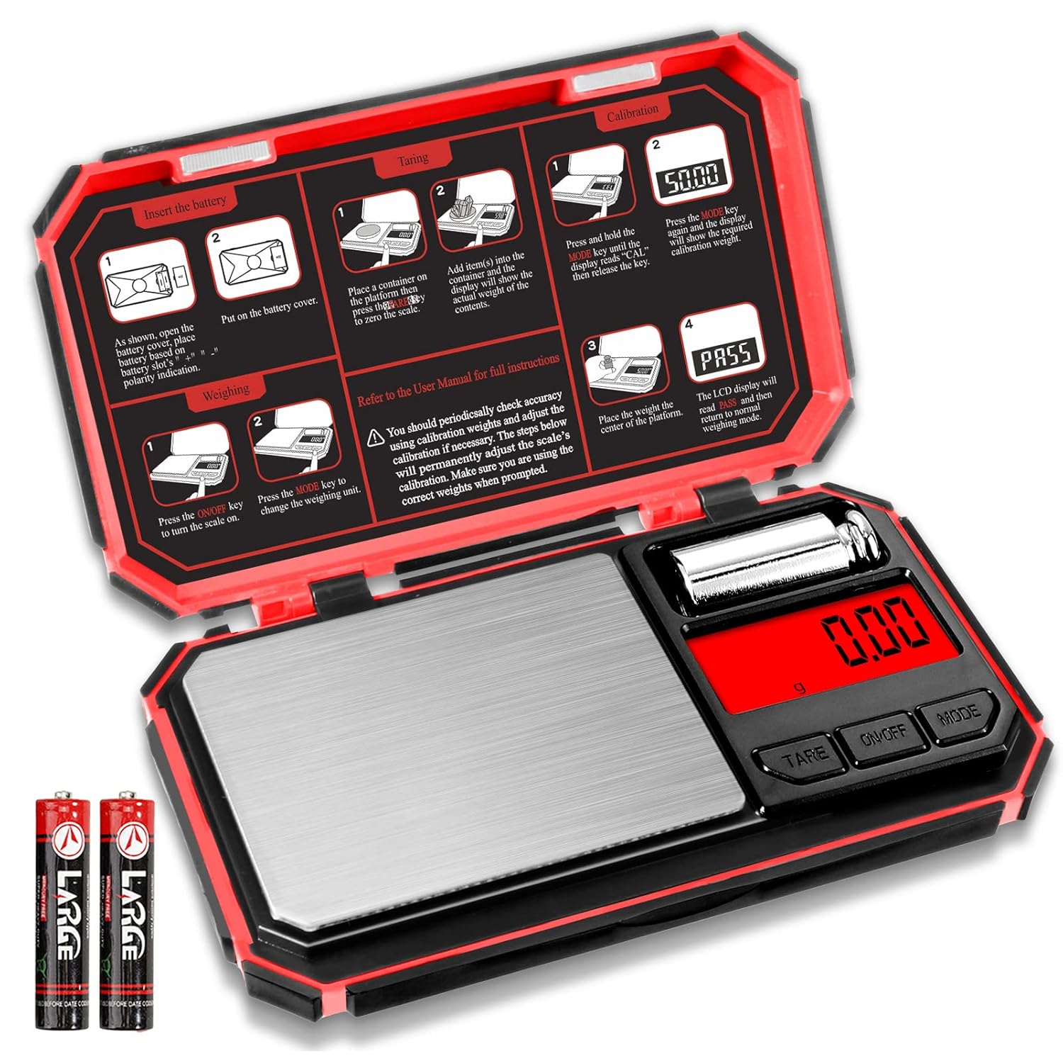 UNIWEIGH Digital Pocket Scale 200g/0.01g, Small Digital Scales, Precision Gram S...