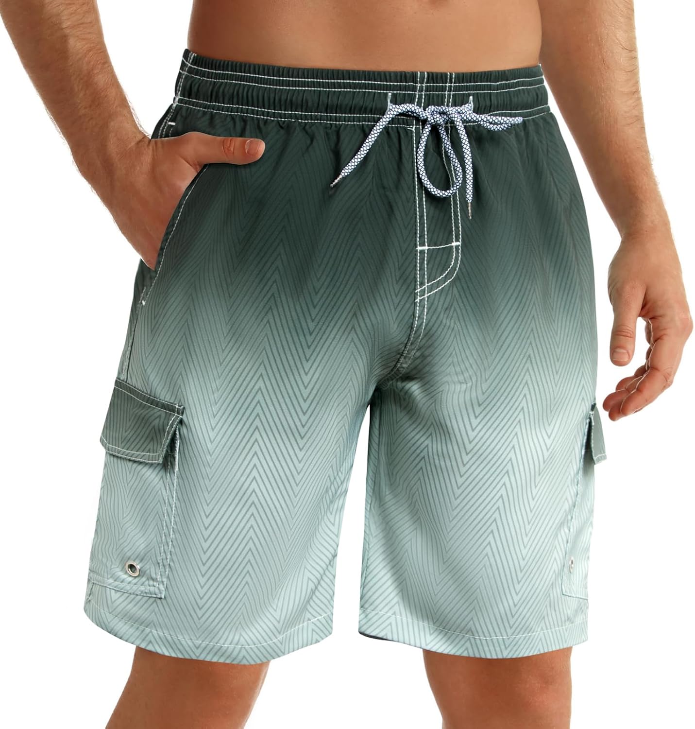 ELETOP Mens Swimming Shorts Quick Dry，Board Shorts Men with Pockets and mesh Li...