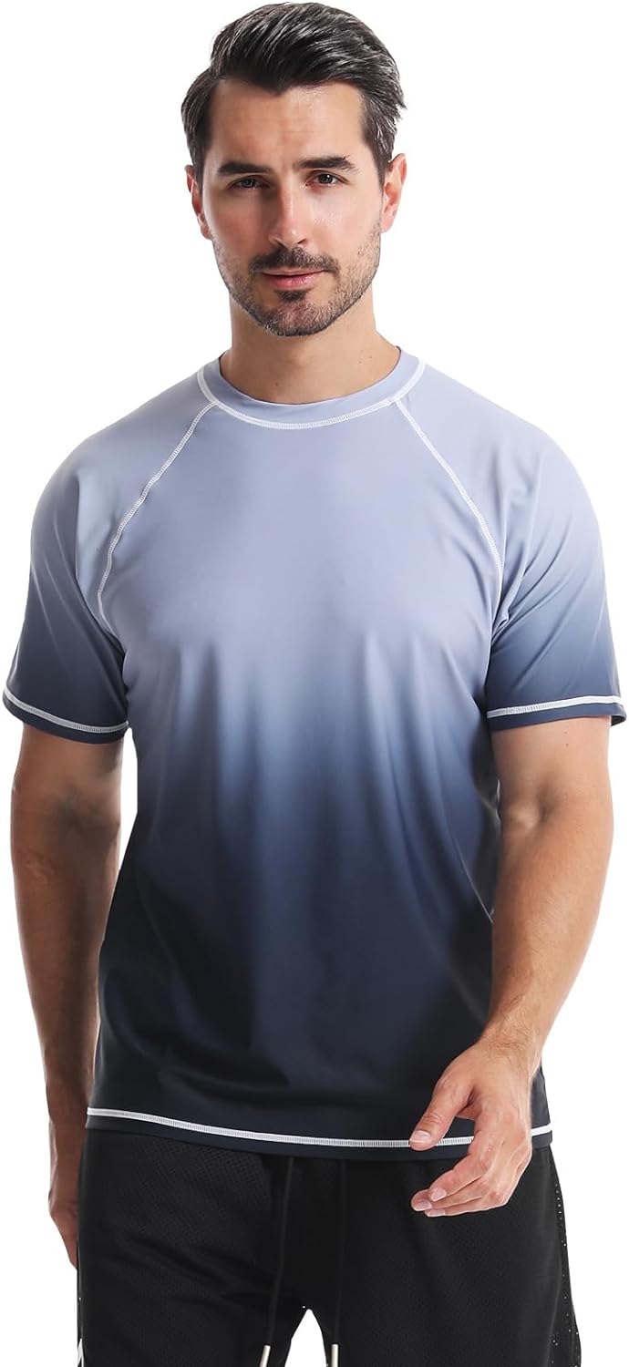 Danfiki Mens Rash Vest Watersport Rash Guards Swimming Shirts Sun Protection Sur...