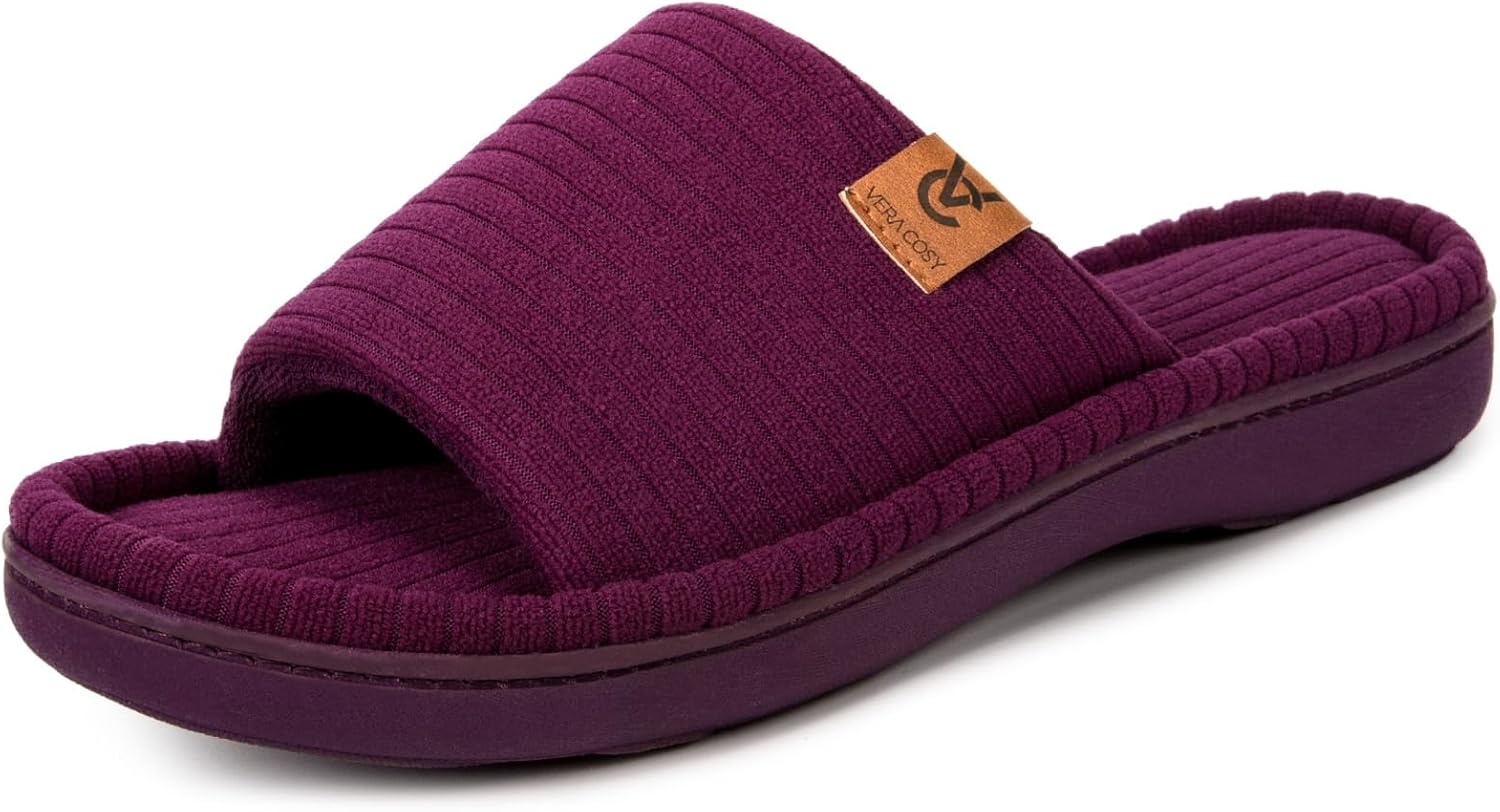 VeraCosy Women's Slippers, Special Open Toe Slippers with Terry Cloth, Innovativ...