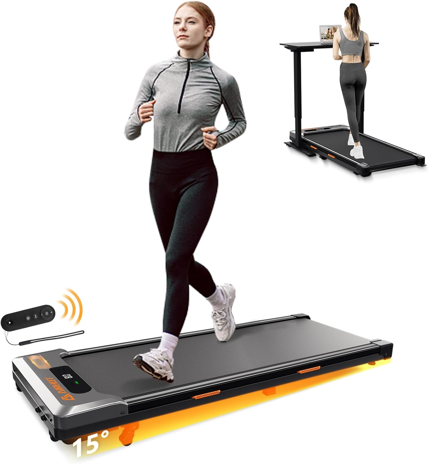 Under Desk Treadmill, Walking Pad 2 in 1 for Walking and Jogging, Portable Walki...