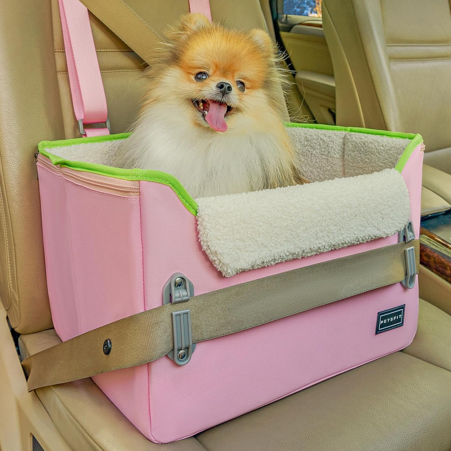 PETSFIT Car Seats for Small Dogs with Safety Belt Attachment Buckles, Waterproof...