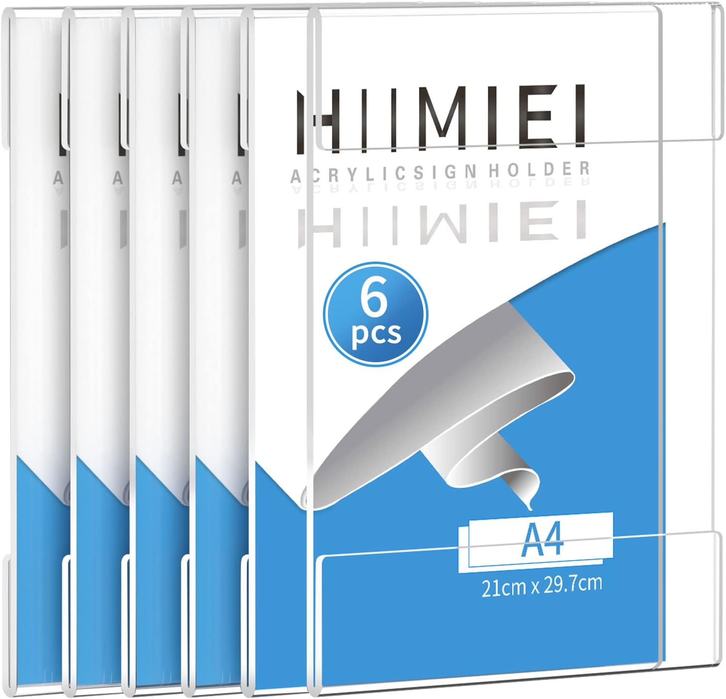 A4 Clear Acrylic Plexi Sign Holders with 3M Tape, Wall Sign Memo Document Menu H...