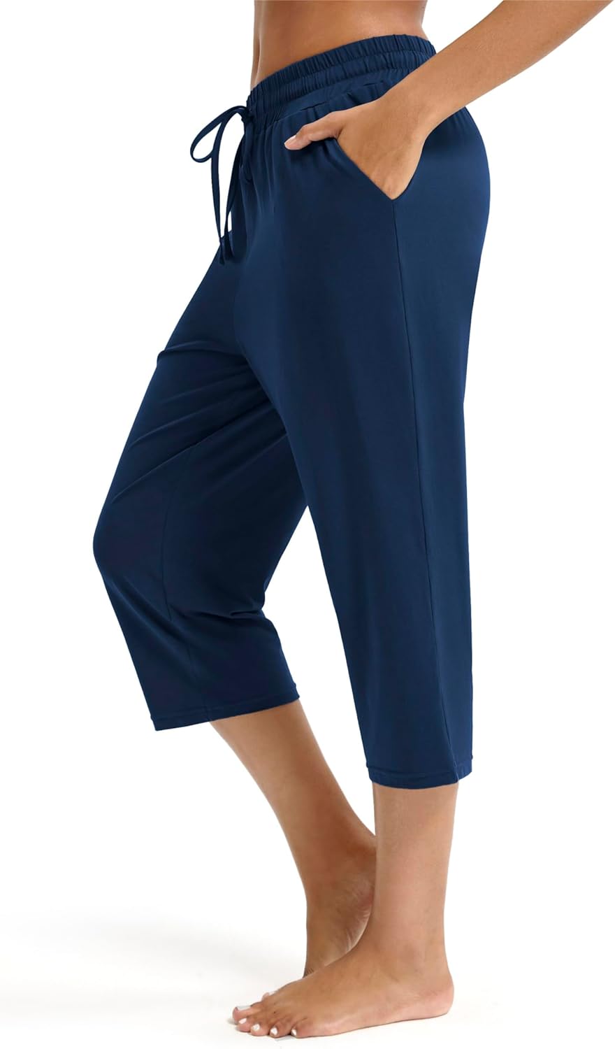 Maxbee Capri Pants for Women Drawstring Workout Sweatpants Comfy Lounge Elastic...