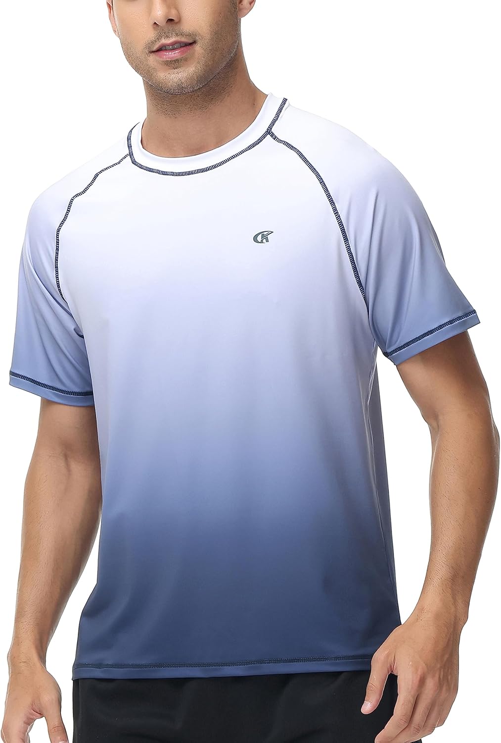 YuKaiChen Men's UPF 50+ Rash Guards Short Sleeve Swim Shirts Quick Drying Runnin...