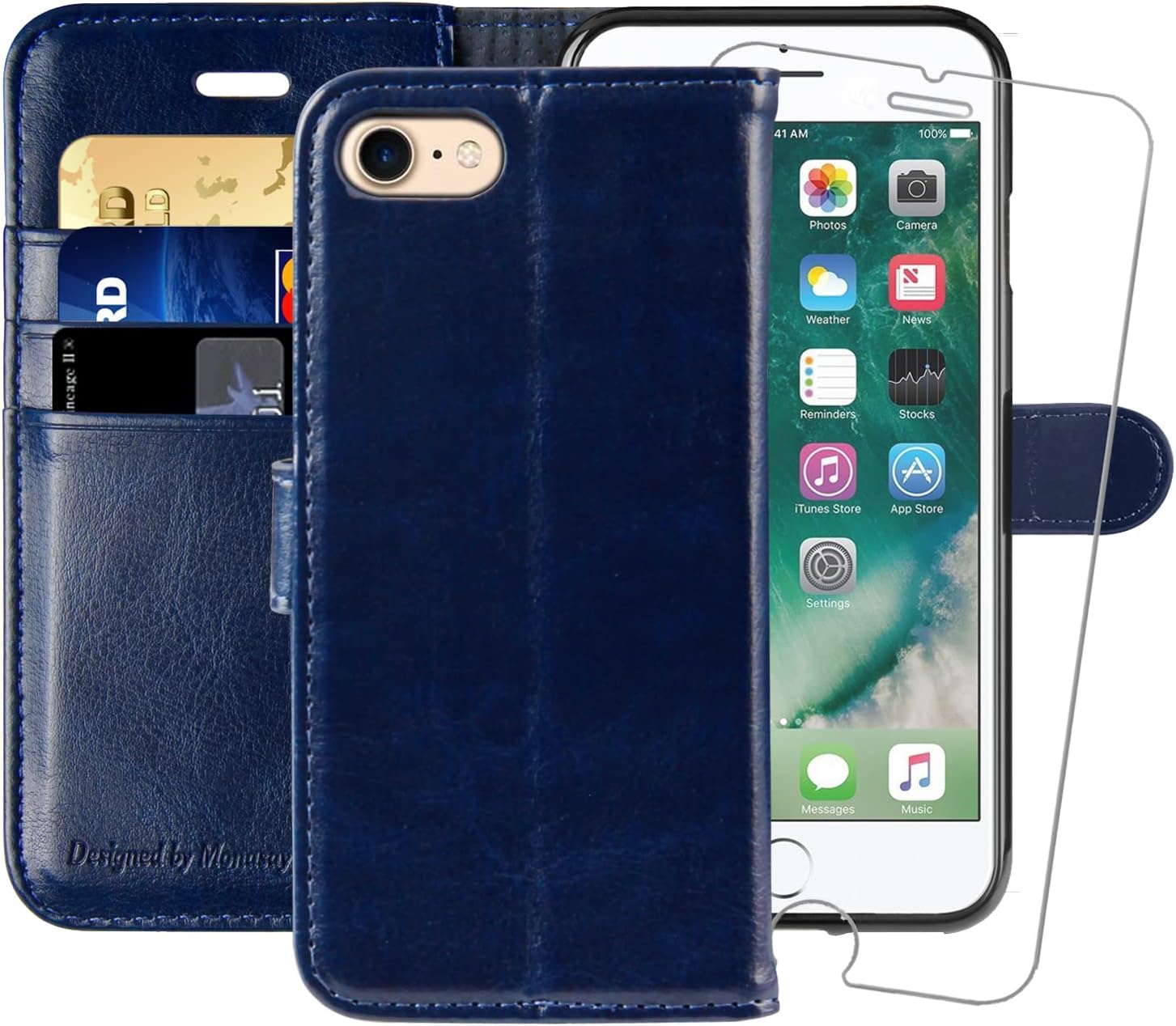 MONASAY iPhone SE 2022/2020 5G Case,iPhone 8 Wallet Case, iPhone 7 Case,4.7-inch...