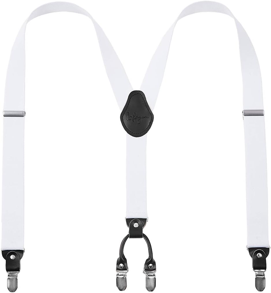 Lafayon Mens Braces Braces For Men 4 Clips Y-Back 3.5cm Wide Heavy Duty Adjustab...