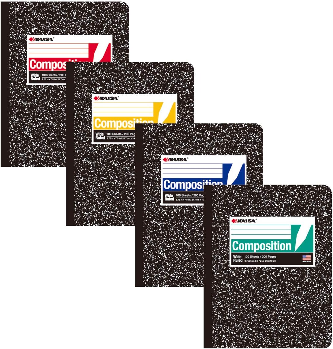 KAISA Composition Notebooks, Special Notepads with Wide Ruled Pages, High-Qualit...