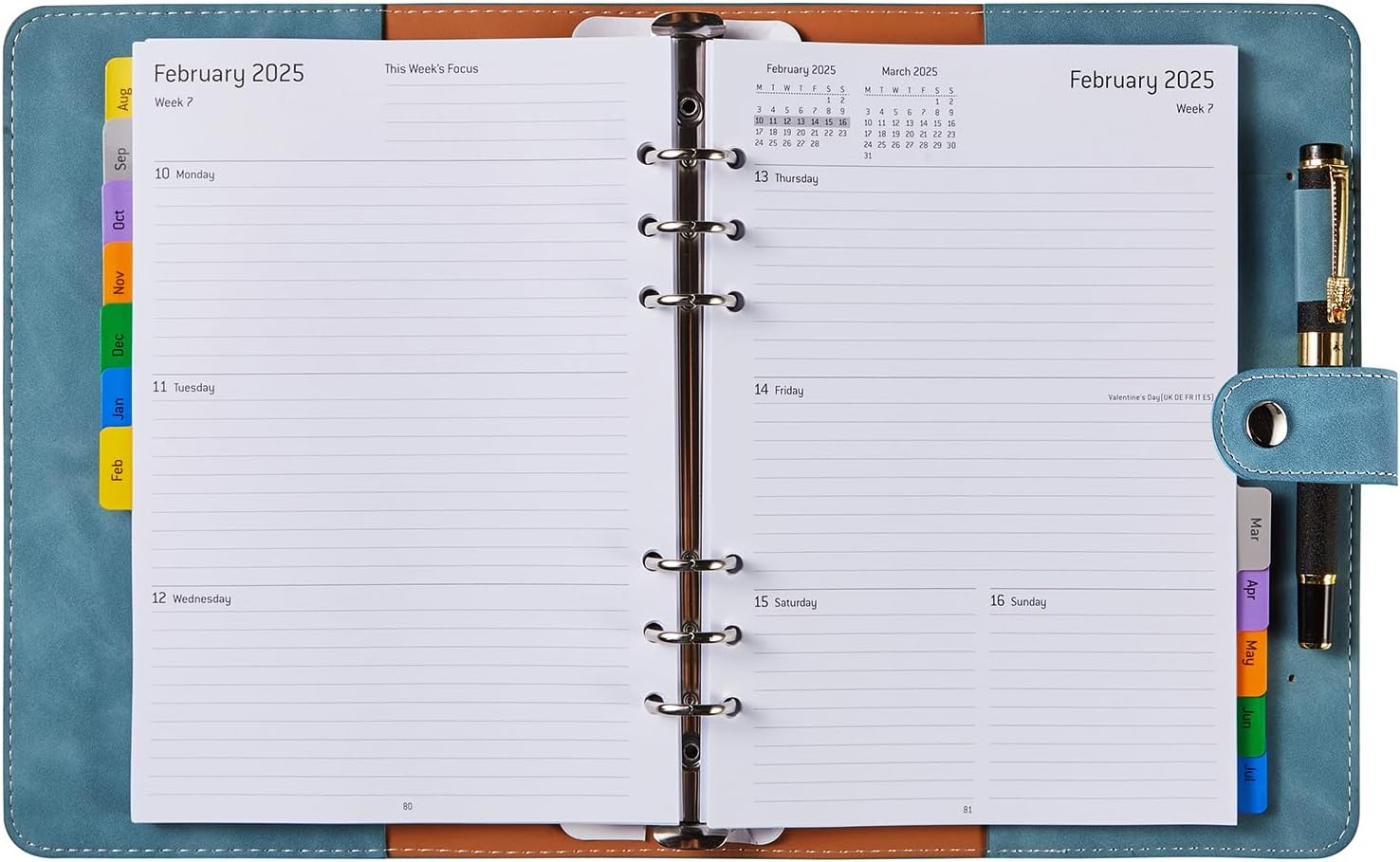 Academic Diary 2024-2025 Week to view A5, Refillable, Monthly Tabs, Pocket & Pen...