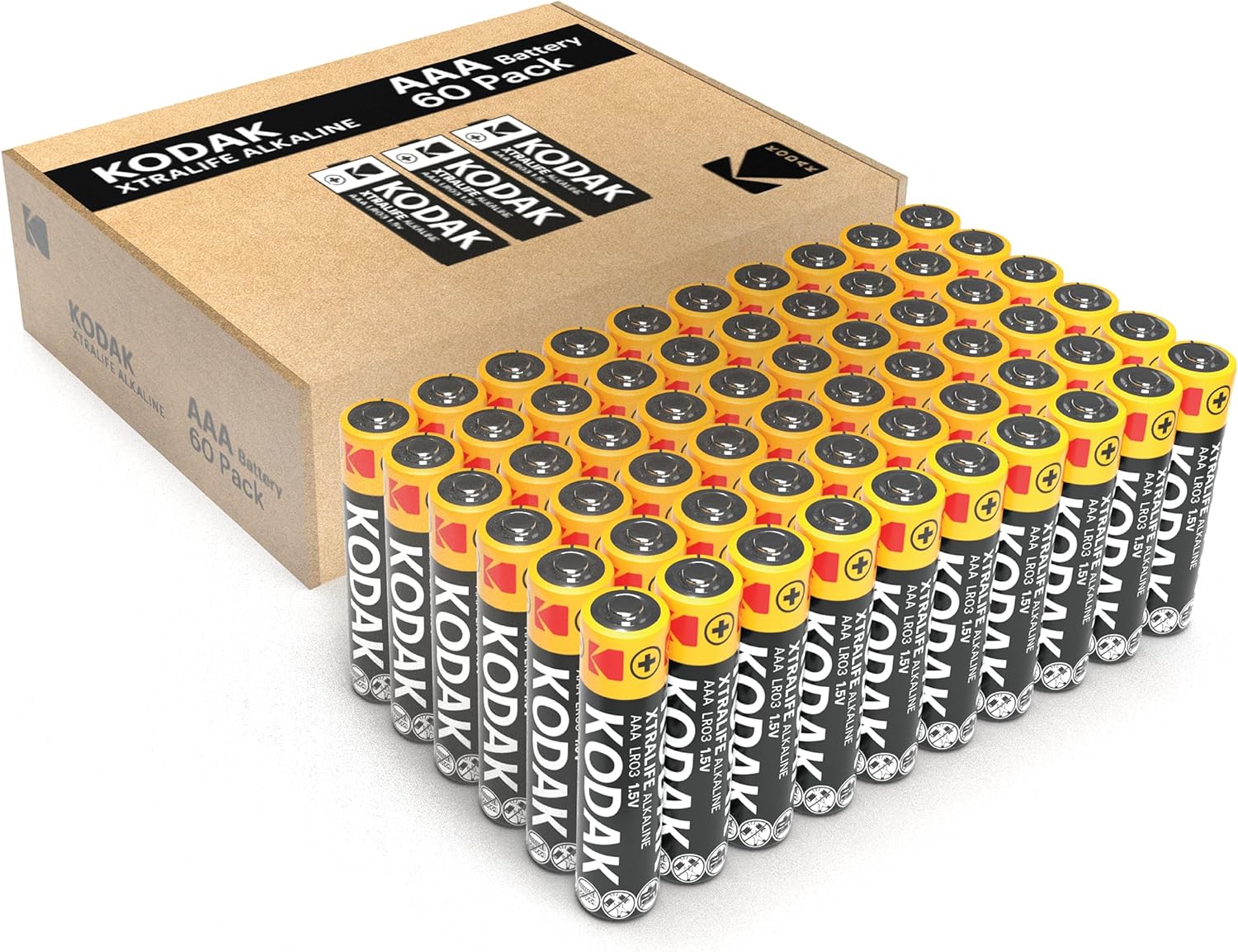 Kodak | AAA Batteries | Triple A | Disposable Household | Alkaline 1.5V | 60 Pac...