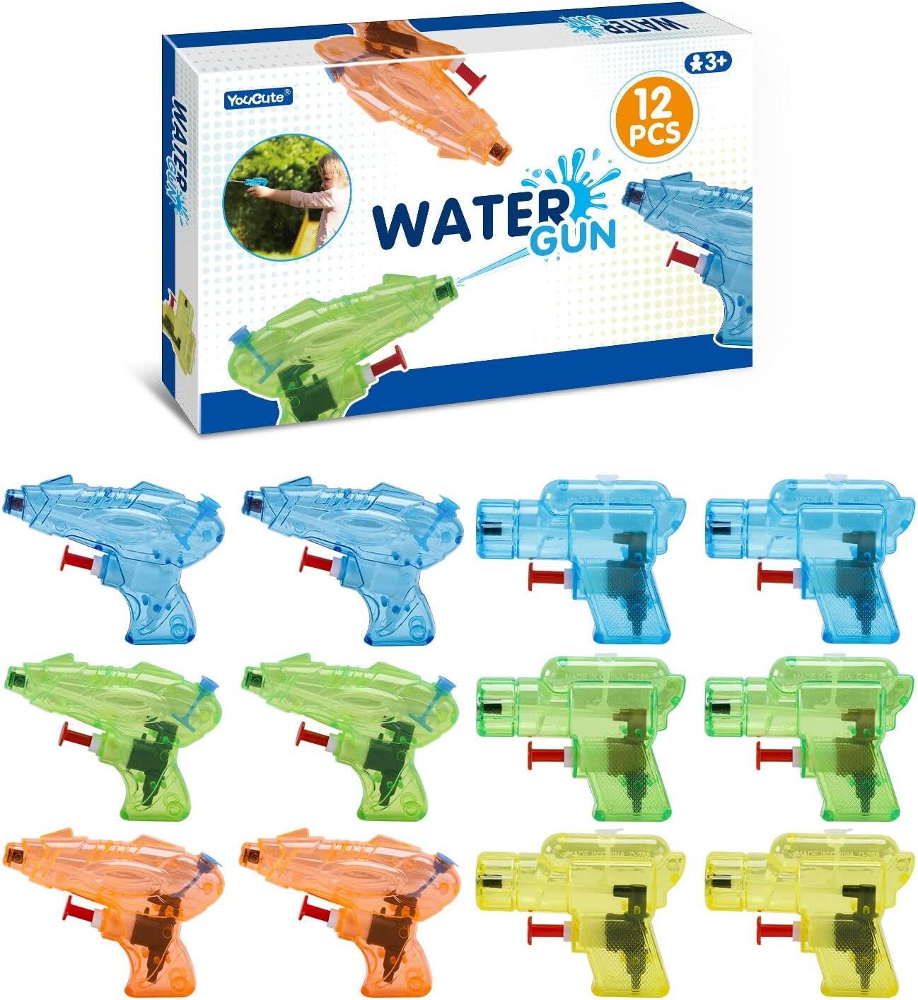 12 Packs Water Gun Pistol for Kids Squirt Toys Party Bag Filler Party Favours Ou...