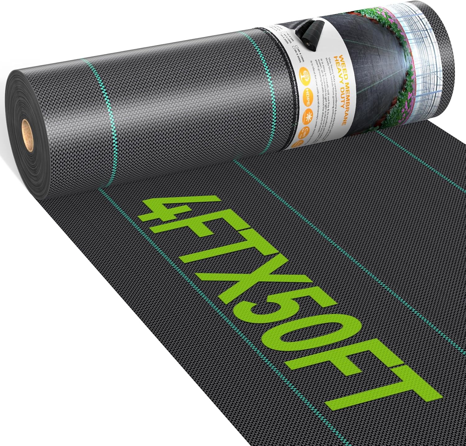 4ftx50ft Weed Barrier Landscape Fabric, Special He...