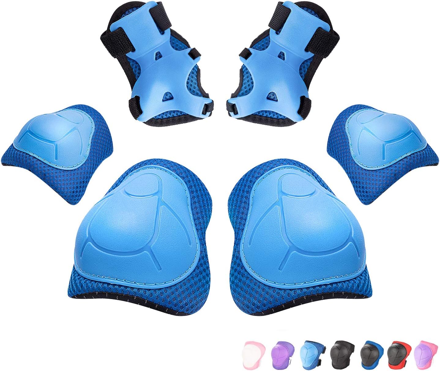 Kids/Youth Knee Pads Elbow Pads Wrist Guards 3 in 1 Protective Gear Set for Chil...