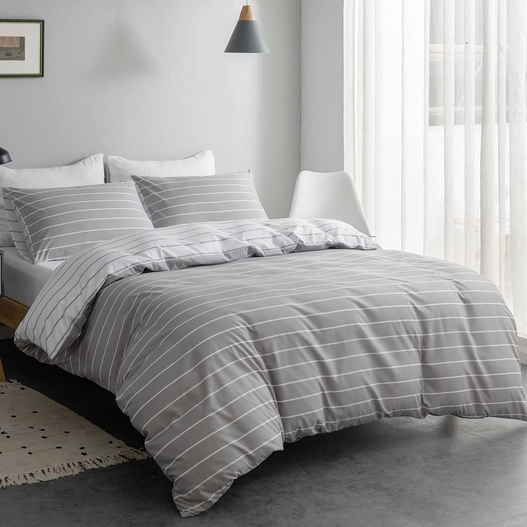 Lekesky King Size Duvet Cover Sets, Special Microfibre Reversible Duvet Cover Se...