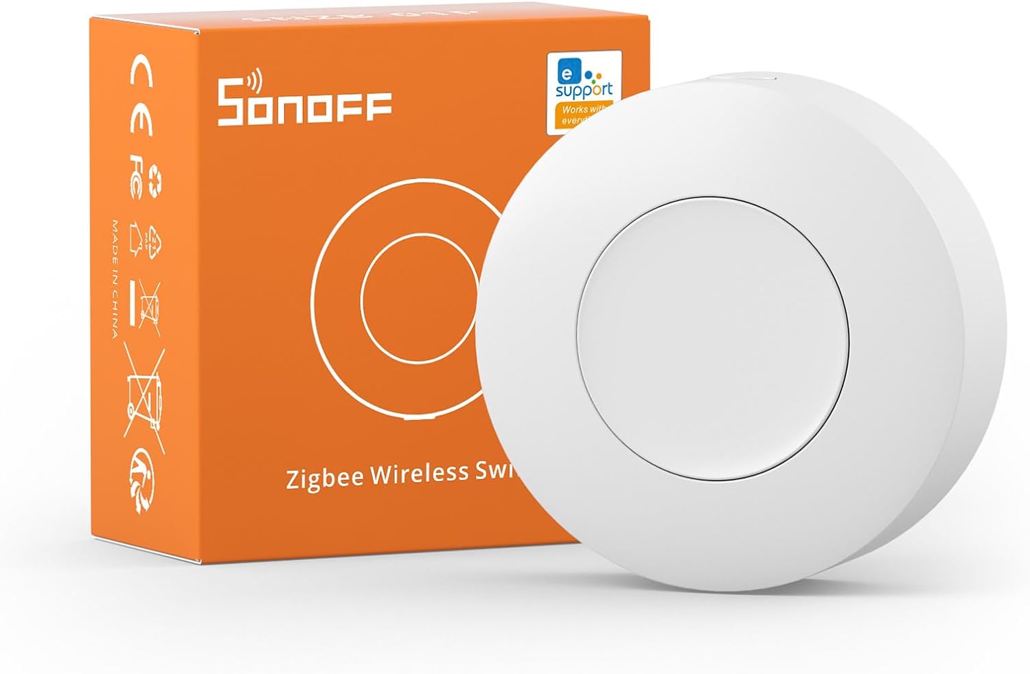 SONOFF SNZB-01P Zigbee Wireless Switch, 2 Way Control Supports to Create Smart S...