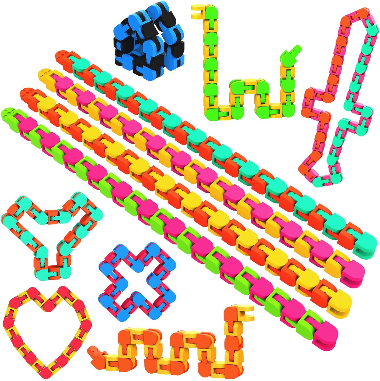 WEARXI Party Bag Fillers for Kids- 12 Pack 24 Block Wacky Tracks, Valentines Gif...