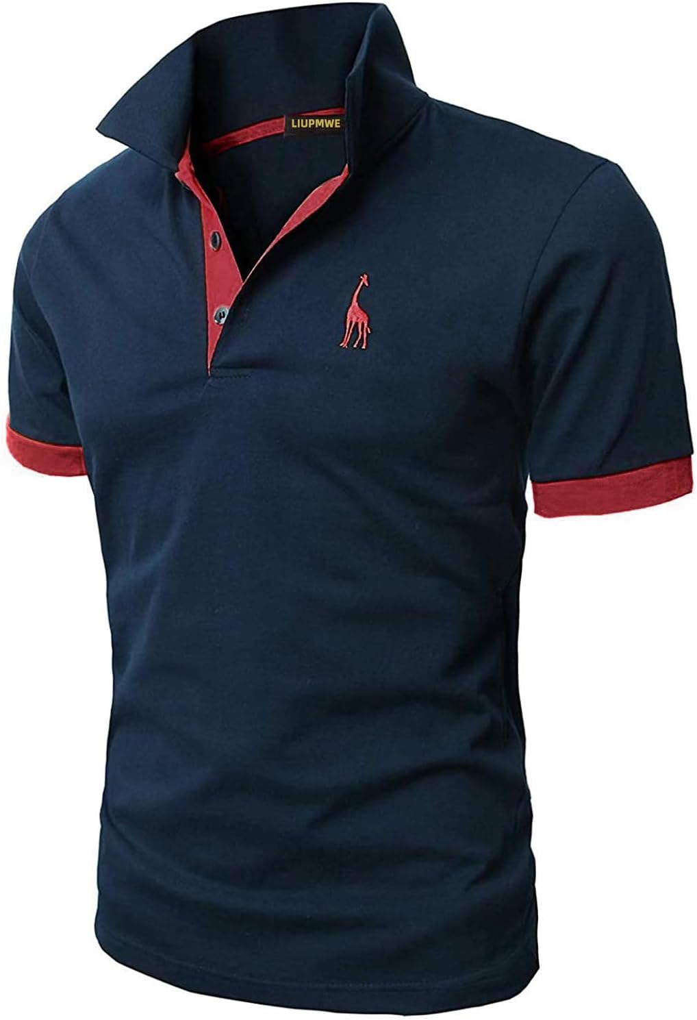 LIUPMWE Mens Polo Shirts Short Sleeve Giraffe Embroidery Golf T-Shirt S-2XL 3XL...