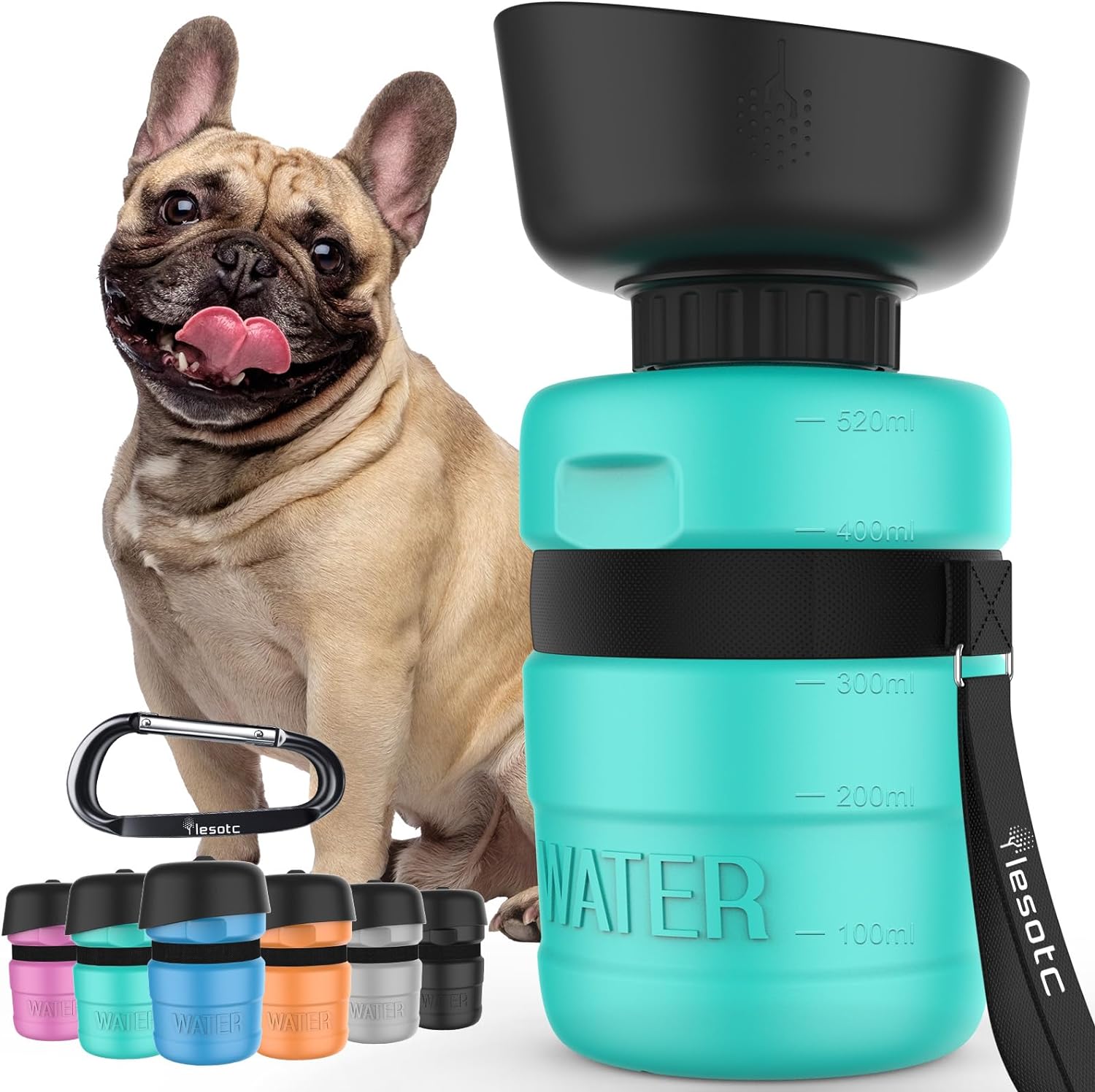 lesotc Dog Water Bottle, Portable Dog Water Dispenser, Dog Travel Water Bottle f...