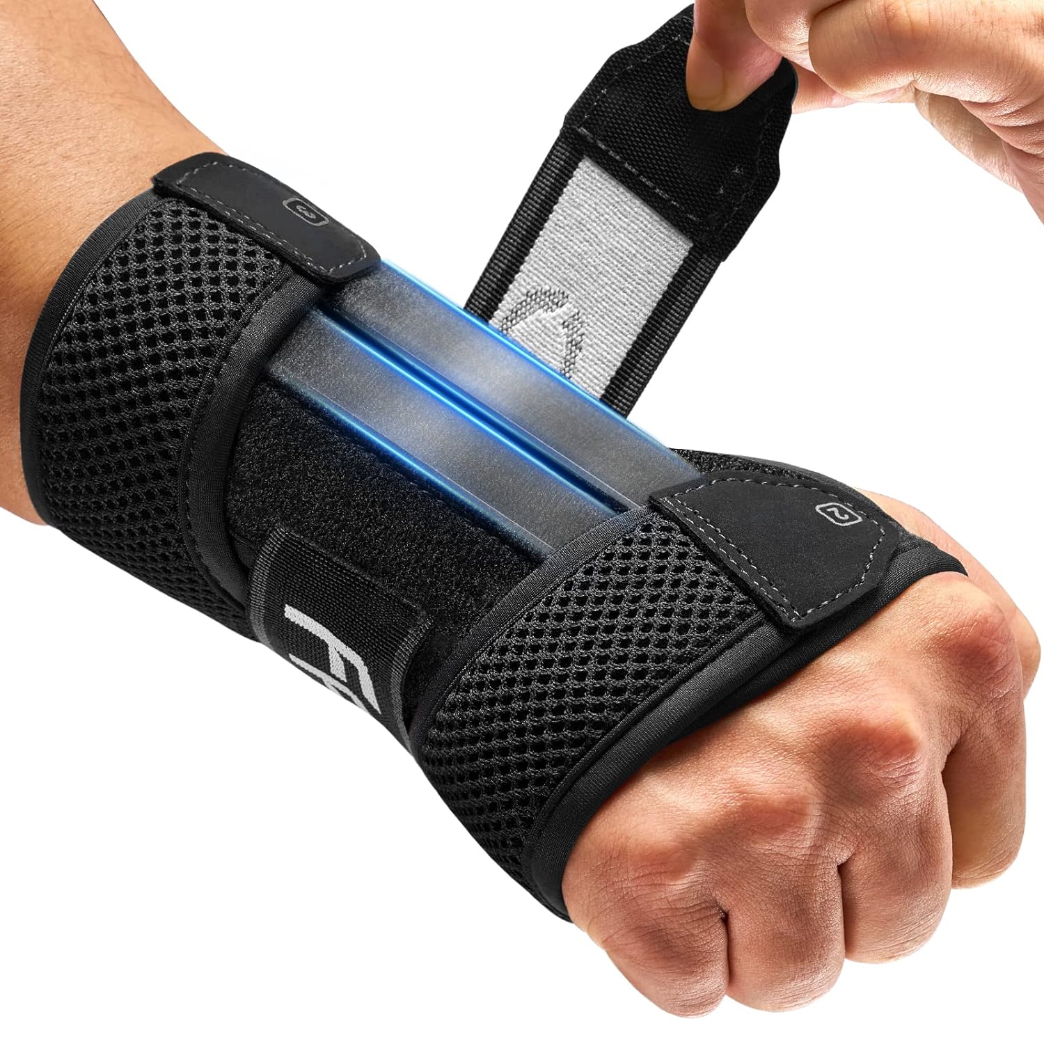 FREETOO Stable Version Wrist Support with 3 Metal Stays, Comfy Carpal Tunnel Wri...
