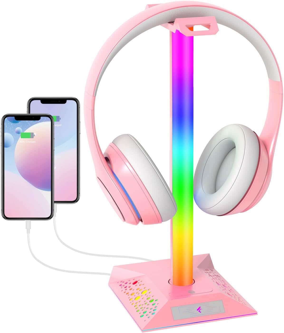 Headphone Stand PC Gaming Accessories - RGB Headset Stand Headphone Holder for B...