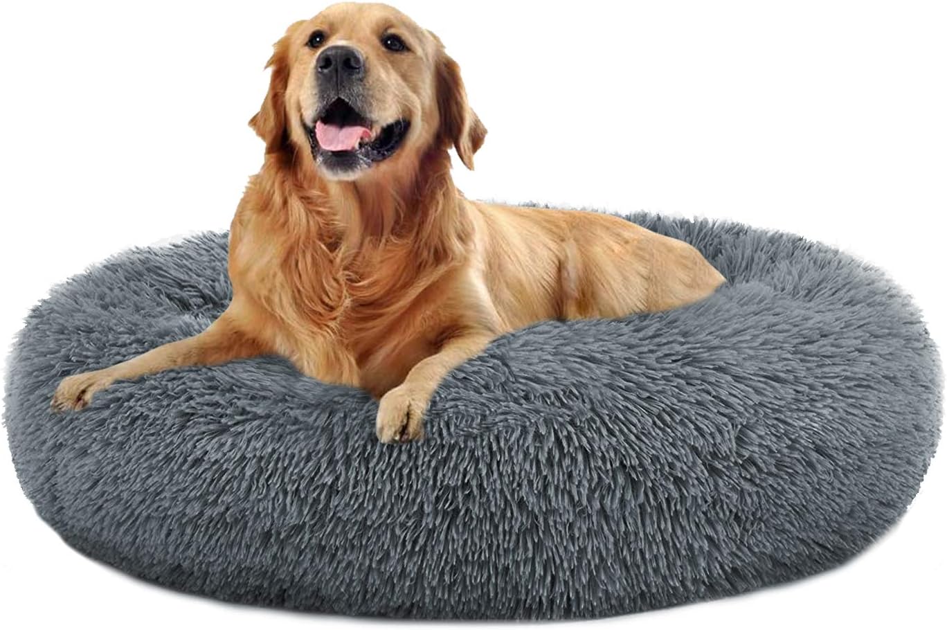 MFOX Calming Dog Bed, Special Pet Bed for Dogs and Cats, Innovative Faux Fur Don...