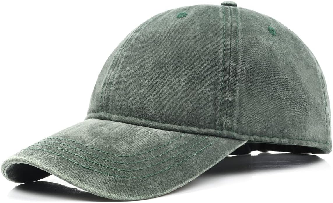 Zylioo XL/XXL Washed Cotton Baseball Cap,Large Pigment Dyed Running Caps,Big Vin...