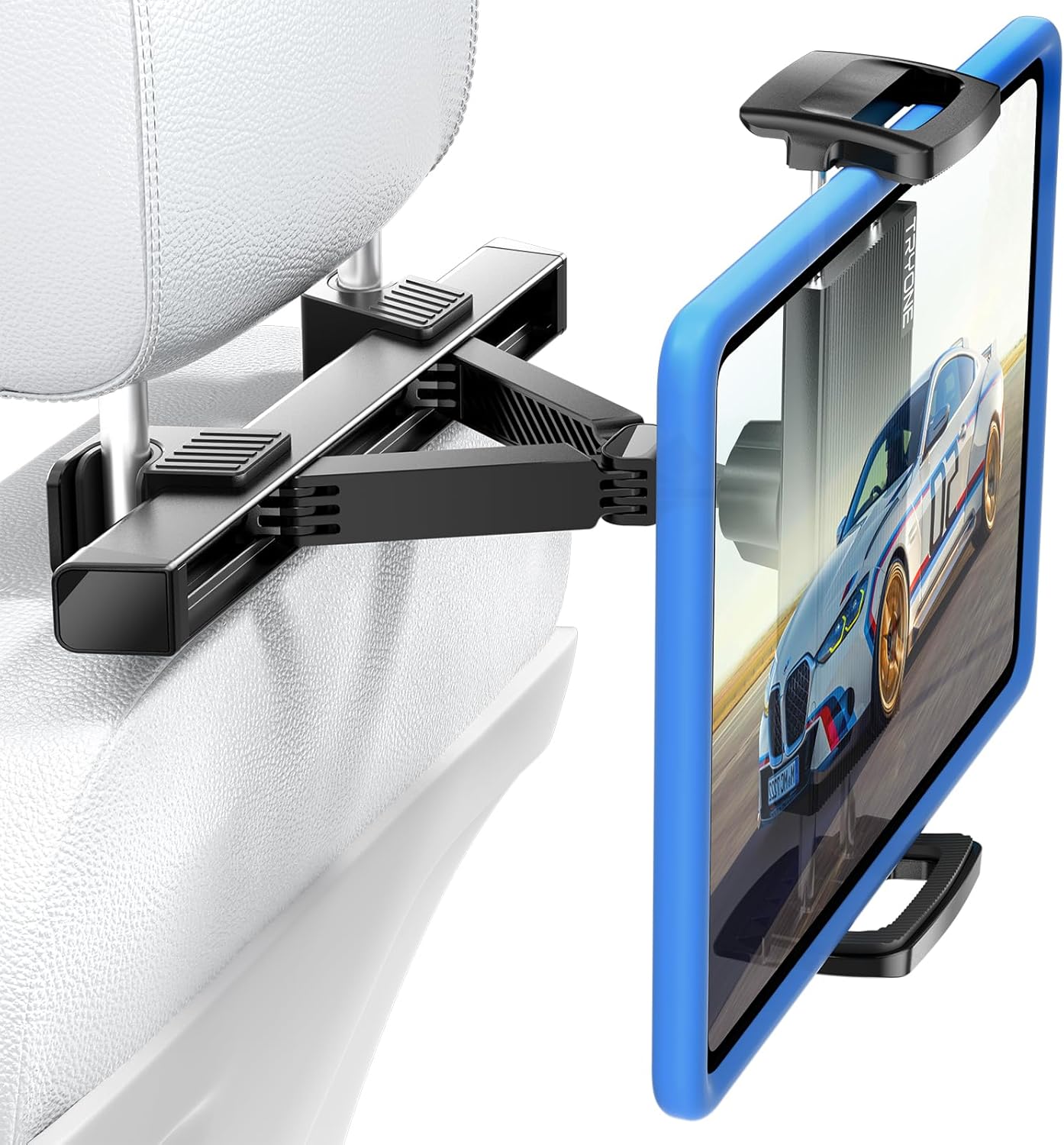 TRYONE Car Tablet Holder, Headrest Tablet Mount - [Thicker Carbon Steel] Car Hol...