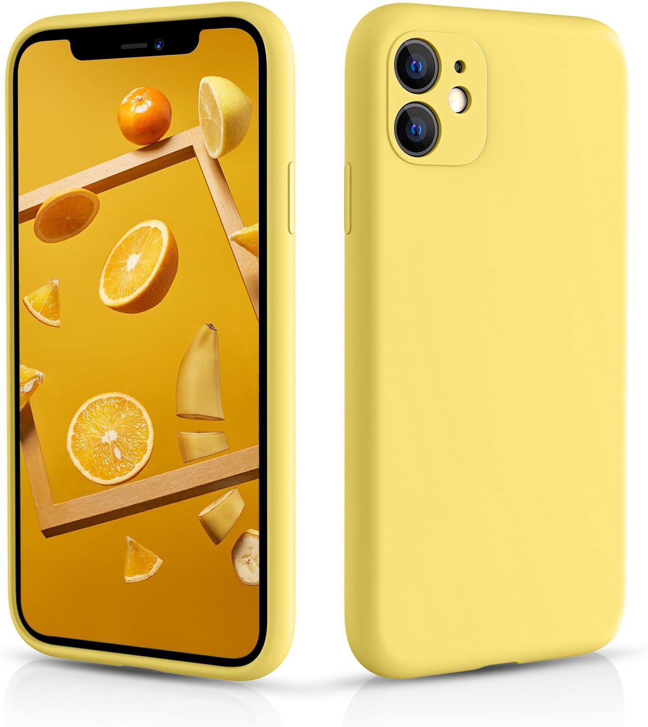 CALOOP Slim-Fit for iPhone 11 Case,Skin Soft Liquid Silicone,Sturdy Hard Frame S...